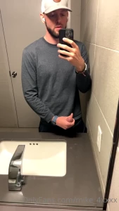 Quick little load busted in the gym bathroom