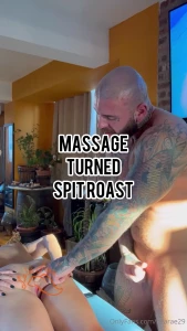 Another spit roast when two big boys offer you a massage and you just