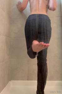 So someone asked me to take a video in the shower with my jeans on