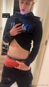 Red boxers teasing first then cumming after