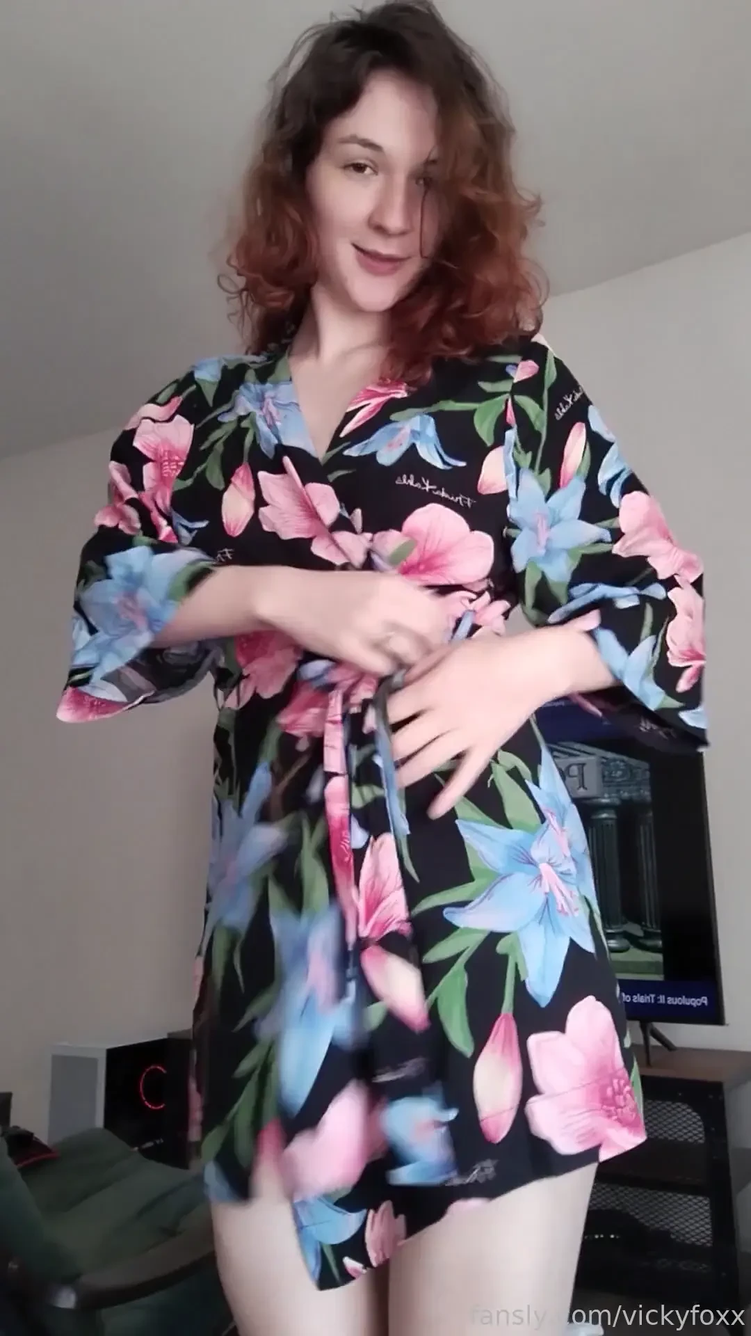 Hey 3 how do you like my new gown redhead pale gown robe bigtits part 3 