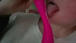 Trying to stay quiet while parents are in the house creamy pussy