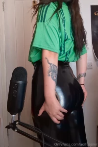 Football jersey and pvc leather leggings video coming soon
