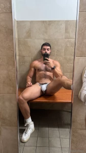 Progressively taking my clothes off after i finished my work out if i