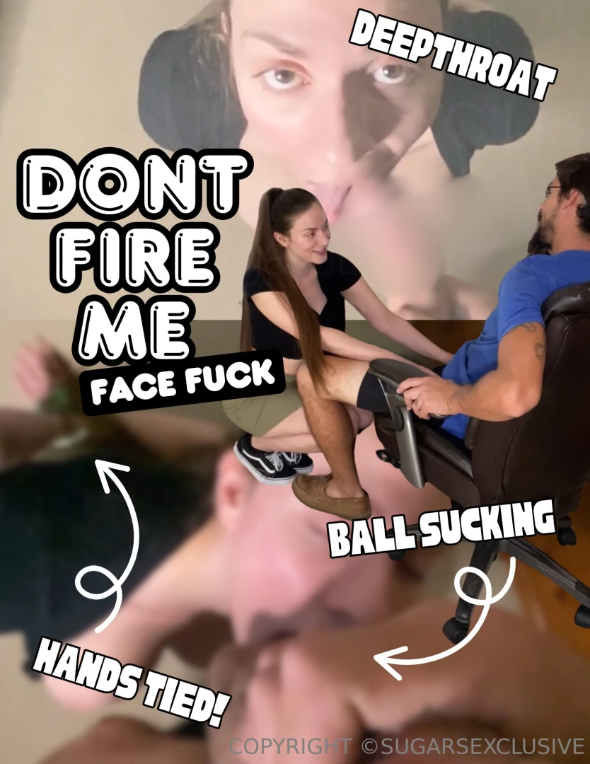 Begging my boss not to fire me and then taking his cock deep in my 