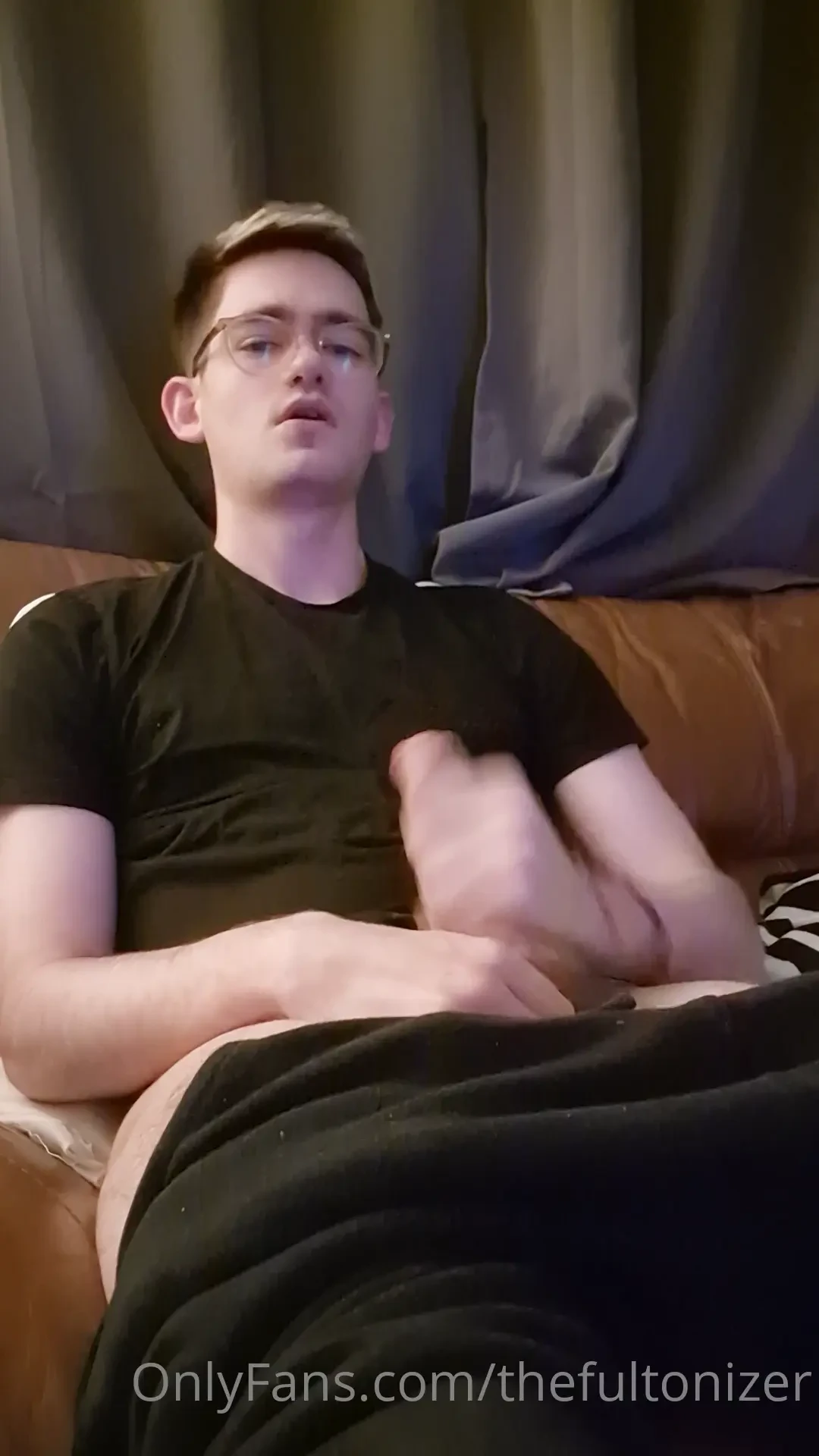 Black shirt white cum 