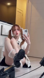 Hey 3 how re you fyp selfie redhead longhair pale video young cosplay