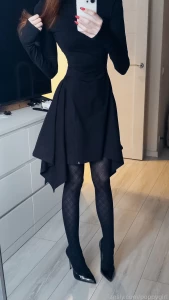 Feet and heels picture set in my new favorite tights fyp selfie part 1