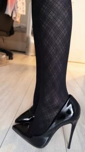 Feet and heels picture set in my new favorite tights fyp selfie part 4