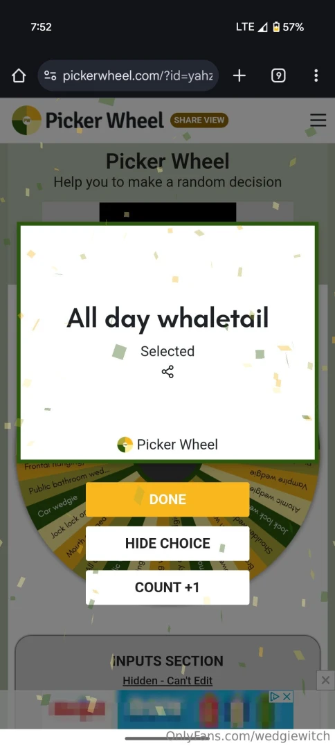 Let me know if you want to spin my wheel 