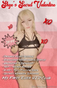 Skye s secret valentine join my first ever vip club private flirt