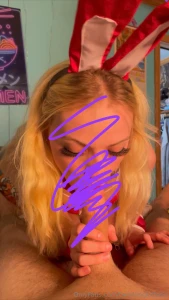 Sucking his dick in my bunny cosplay