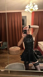 You guys like my brand new latex dress how cute is that