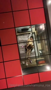 Mirrors on the wall and the ceiling