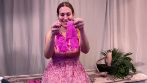 Pink gloves and pink sundress joi imagine my gloved hands on your cock