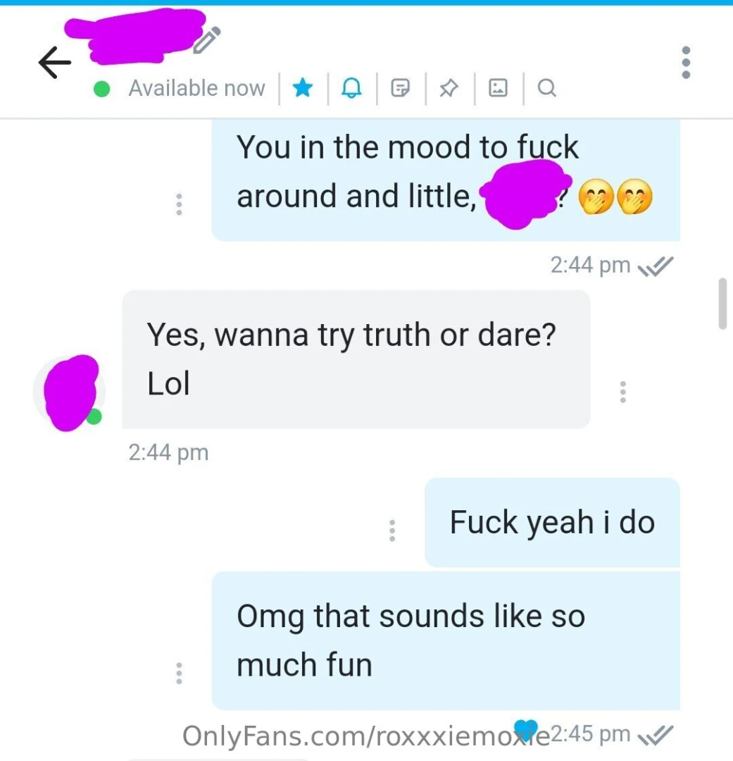 I love a fucking suggestion fuck yeah i ll play truth or dare with you 