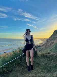 Me outside on the beach with dad he took me out on a date together to
