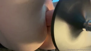 Showing off my pink squishy hole and using my new toy it can smash me part 2