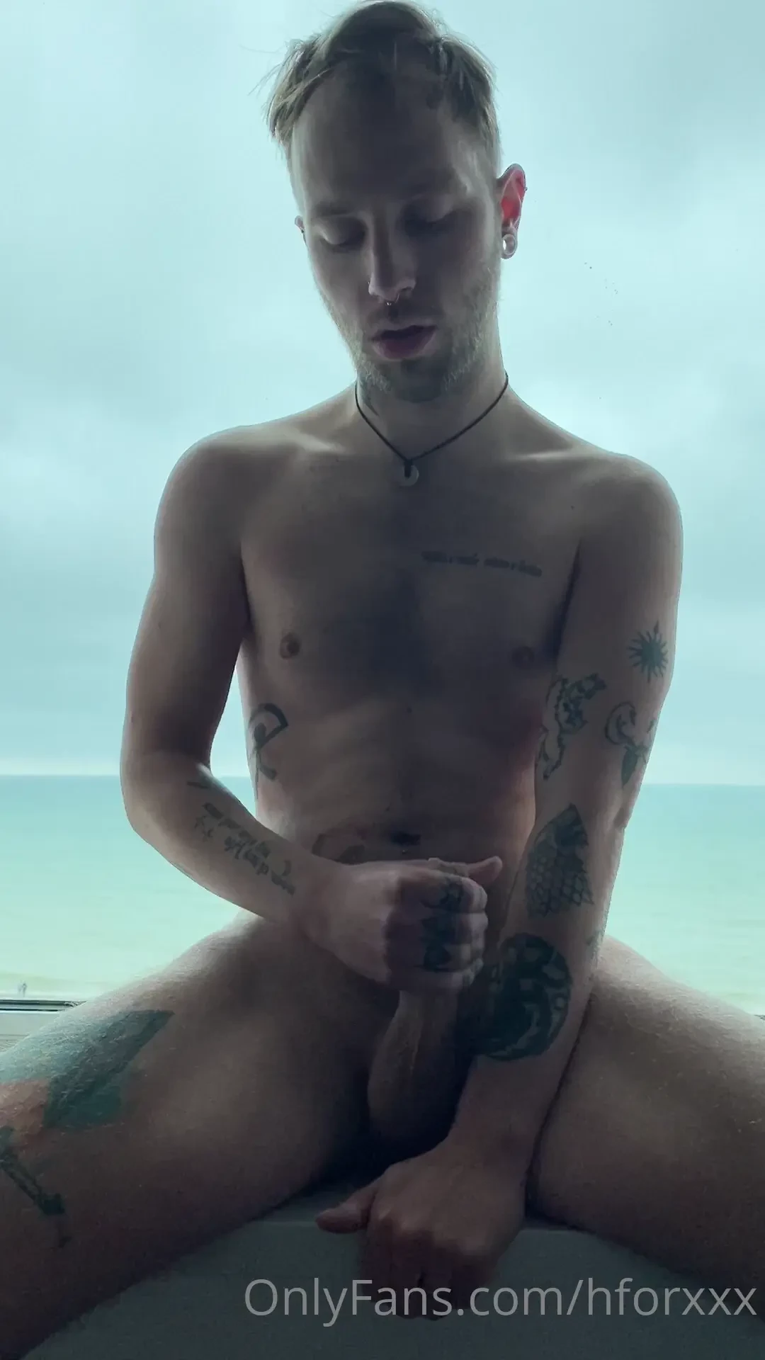 Wank with a sea view 