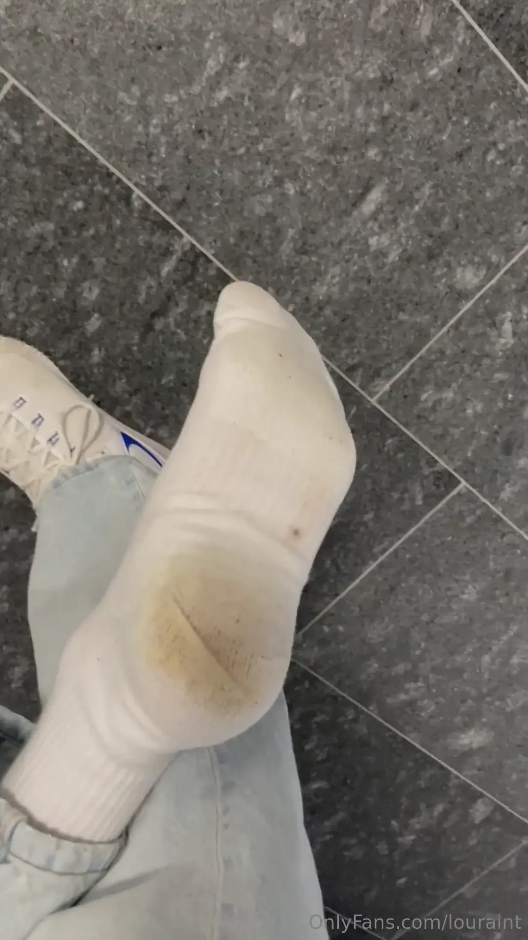 Dirty socks after a long work day in some stinky shoes 