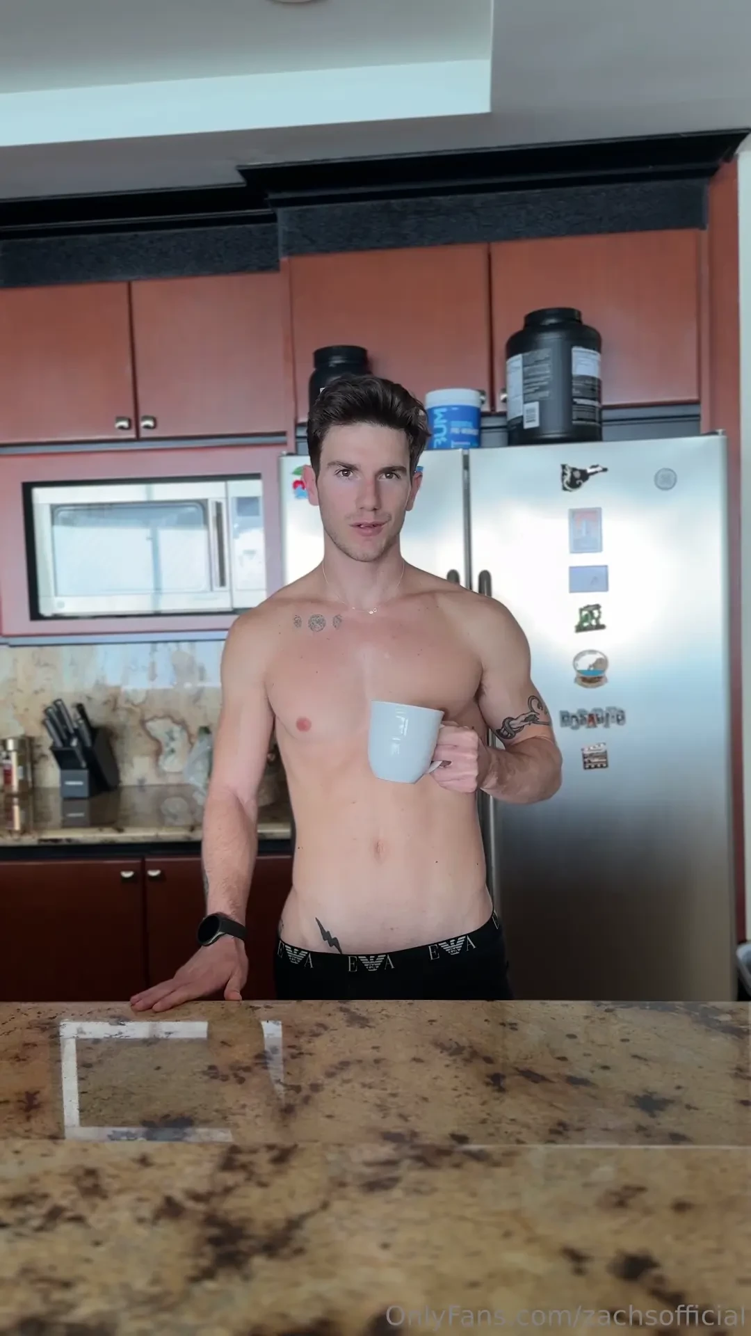 Morning guys vips get to see me walking around my kitchen with a hard 