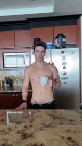 Morning guys vips get to see me walking around my kitchen with a hard