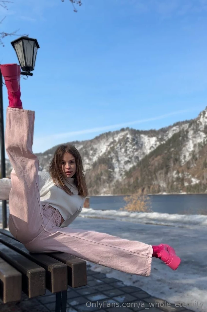 What fascinates you more the mountains or my stretching 