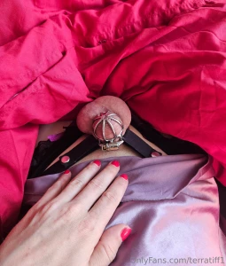 My caged clit woke me up this morning trying to escape luckily things