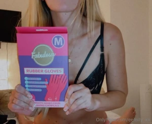 He covered my new gloves i cum