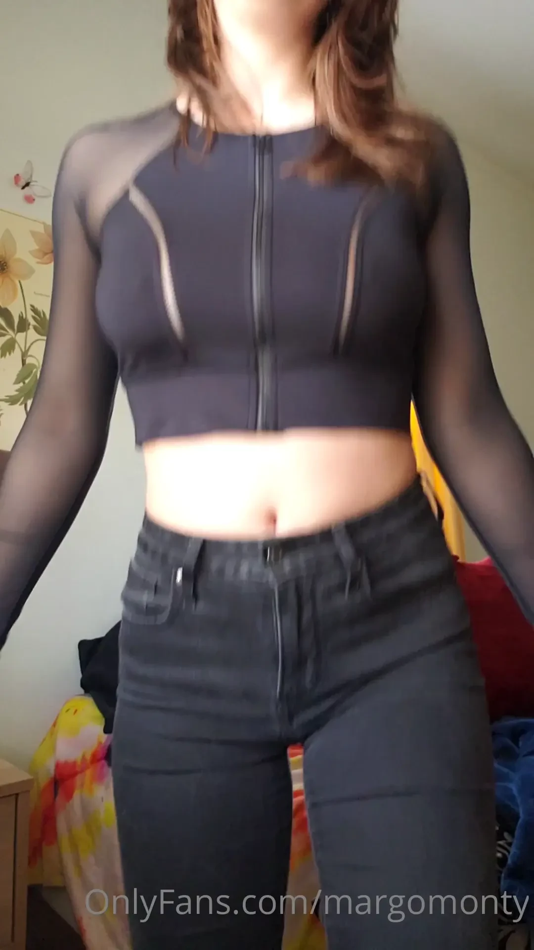 I feel soo sexy in my new zip-up shirt would you offer to be my 