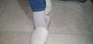 I thought i d wear a sexy pair of white nylons amp these mules you