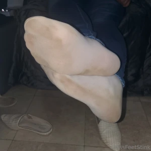 Dirty nasty nylons that are stained with foot sweat and grime i ll part 4