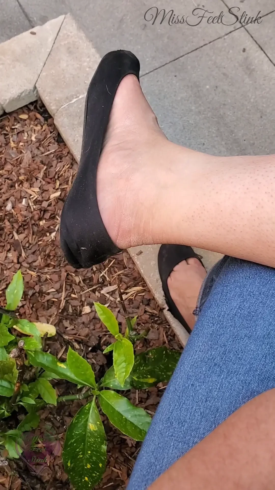 Wanna see some shoe play in public how about my flats dangling off of 