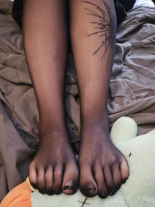 Showing off my new toetoe nylons thank you for the gift off my throne