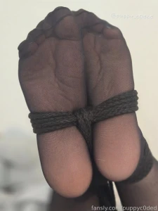All tied up and helpless feet soles toes restraints shibari nylons part 2