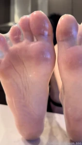 Milky soft condoms stretched taut around my long e-girl feet ultra part 26