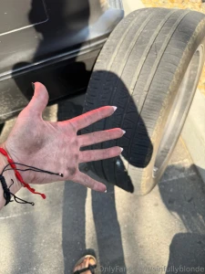 Out and about and got a flat good thing this girl knows how to change part 3