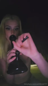 Topless bong toke out on the street