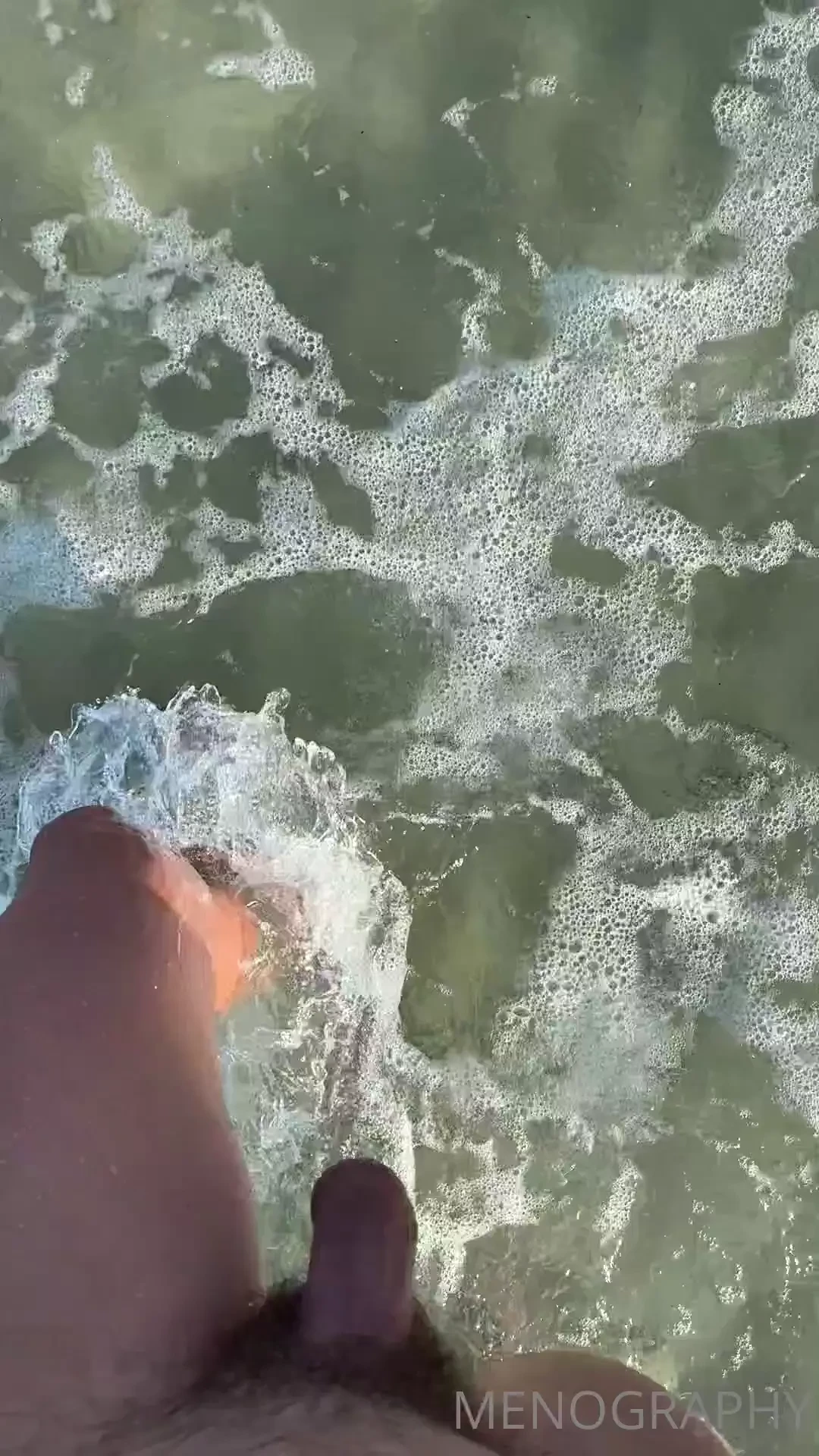 Love walking in the ocean sun on my skin dick swinging free 