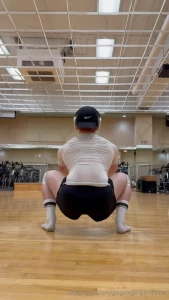 Watch me stretch before my workout get naked in the locker room and jo