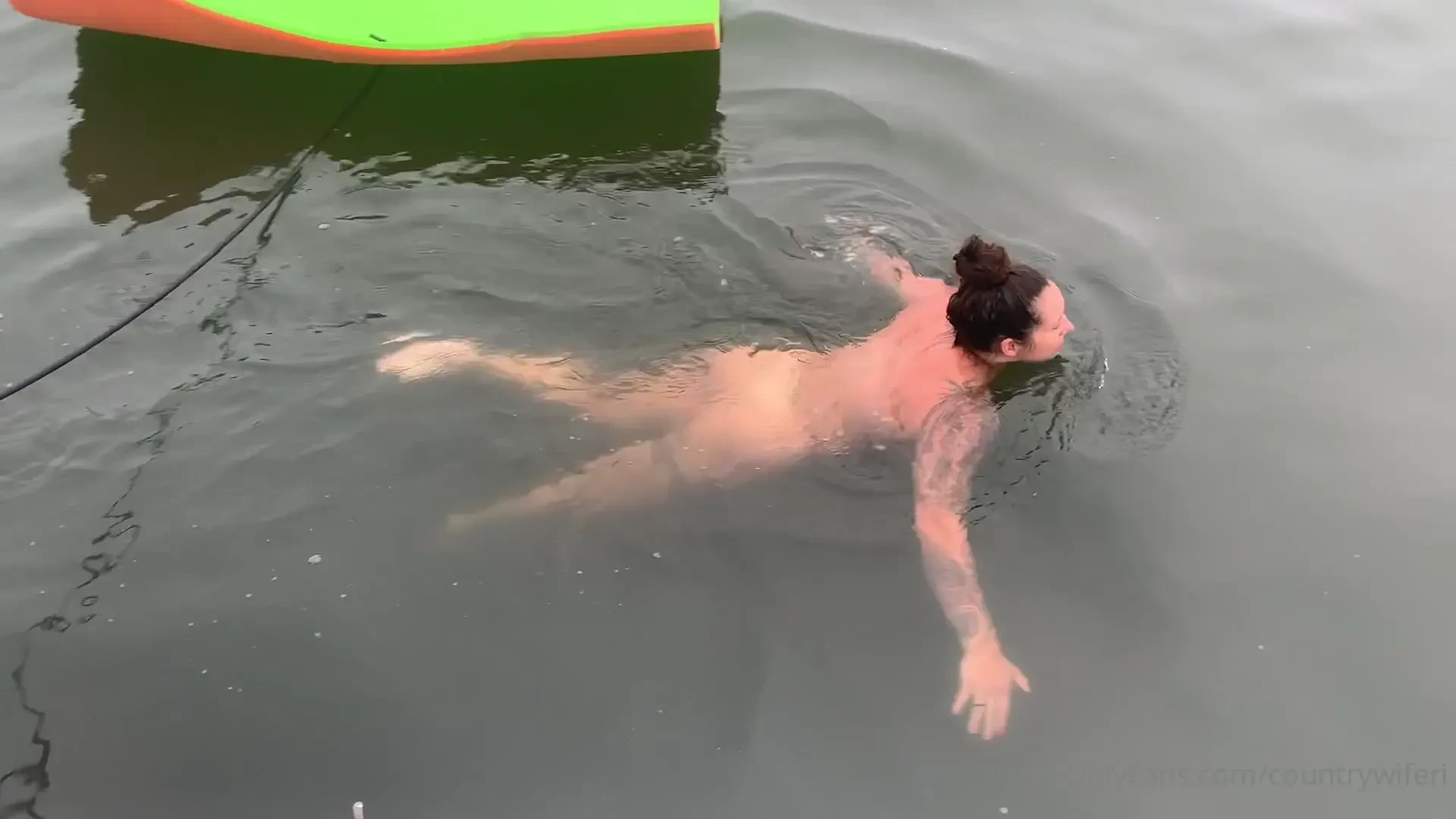 Skinny dippin while on anchor boats around not the sunniest of 