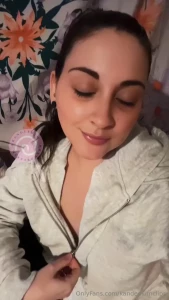 Happy sunday im not wearing anything under my hoodie ps a crystal