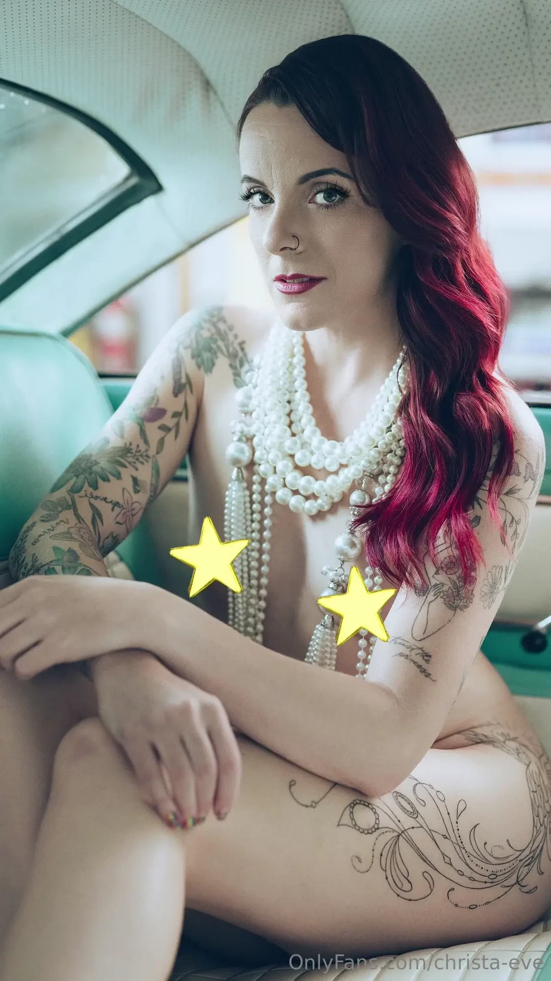 A little tease from a pinup shoot in the back seat of a 56 ford 