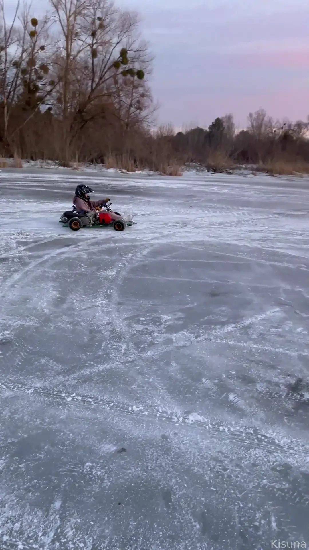 Winter karting on a frozen lake so much fun ice frozen lake karting 