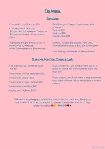 I made a new tip menu in video format as on some screens it would cut part 1