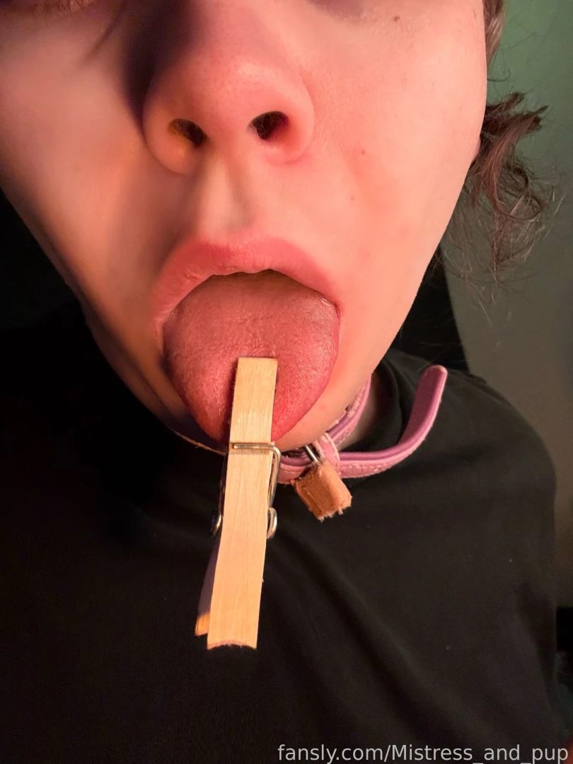 Mistress decided to leave me with a wooden clamp on my tongue my brain 