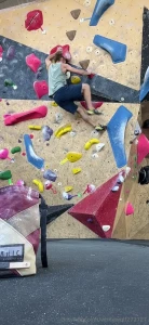 Just me climbing a challenging boulder problem a few weeks ago i love part 2