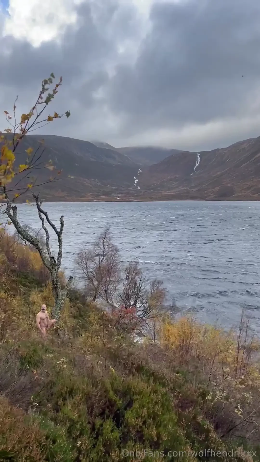 The things we do for a good shot buckass nekkid at loch muick in 