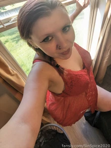 Everyone loves a lady in red lingerie redhead silk pregnant part 4