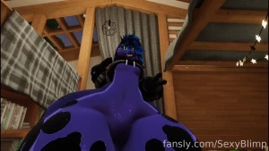 Furry femboy records a body inflation video for his girlfriend he